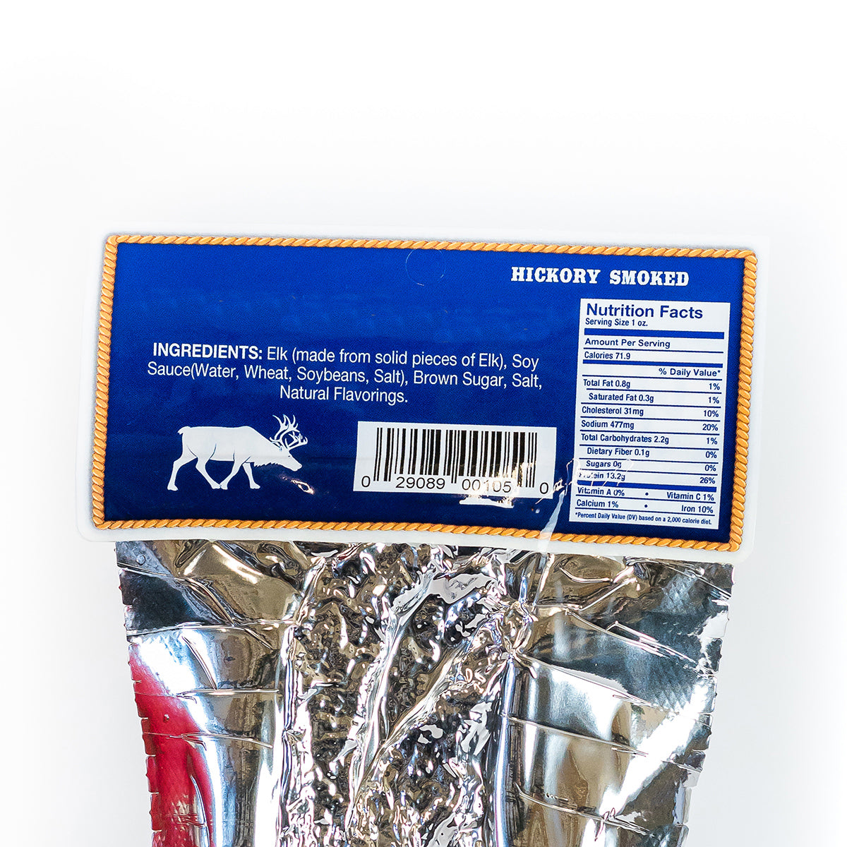 Hickory Smoked Elk Jerky Original Bee Fruitty & Nutty